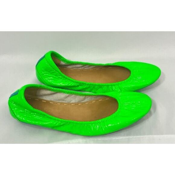 TIEKS Sz 9 Neon Galactic Green Ballet Flats Shoes - Picture 10 of 13